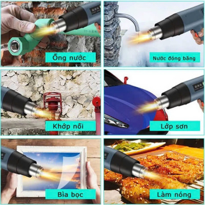 Máy Khò Nhiệt Thổi Hơi Nóng Đa Năng Công Suất Lớn – Dán Decal, Màng Co, Uốn Ống Nước Hiệu Quả