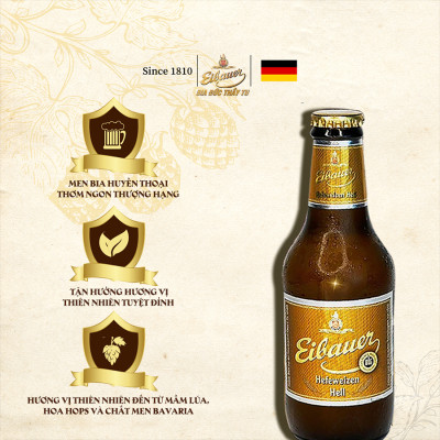 [BIA ĐỨC_SINCE 1810] Combo 2 Thùng Bia Tươi Thầy Tu EIBAUER HEFEWEIZEN HELL 5.2 ĐỘ - Bia Tươi Men Sống Thượng Hạng - Nhập Khẩu Chính Hãng