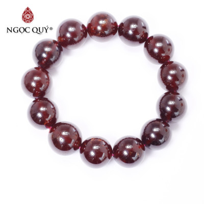 Vòng tay trơn đá Garnet size hạt 18mm mệnh hỏa, thổ - Ngọc Quý Gemstones