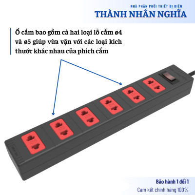 Ổ cắm Điện Quang ECO ĐQ ESK 62ECO (6 lỗ 2 chấu)