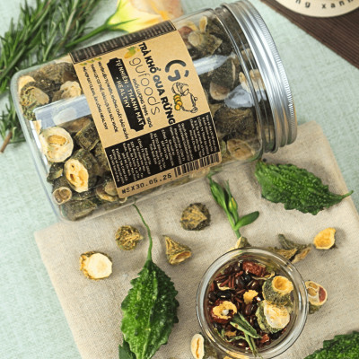 Trà khổ qua rừng (mướp đắng rừng) GUfoods (Vị nguyên chất / Vị Gạo lứt thảo mộc) - Mát gan, Giải nhiệt, Thanh lọc cơ thể, Thư giãn tinh thần, Cải thiện giấc ngủ