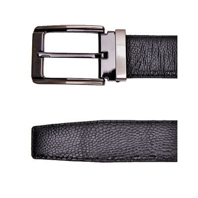 HJ4405-06-07-08 - Thắt lưng nam da đà điểu Huy Hoàng 3,5P đầu kim màu đen, nâu đất, vàng bò, nâu đỏ