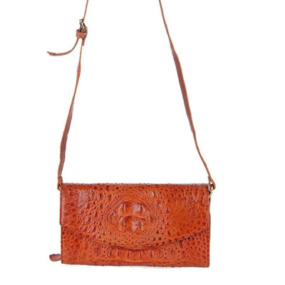 HP6228-29-30-31 - Túi xách nữ da cá sấu Huy Hoàng đeo chéo màu đen, nâu đỏ, vàng, nâu đất