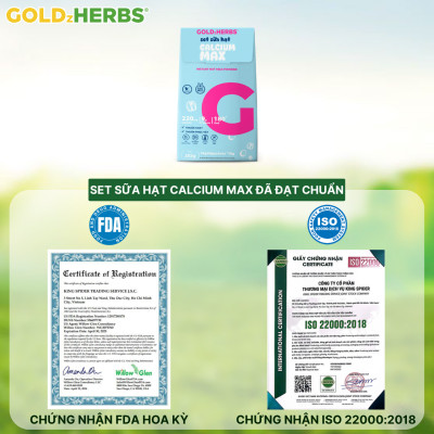 [Hàng chính hãng] Set sữa hạt chắc khỏe xương GoldzHerbs Calcium Max, bổ sung Canxi - 15 gói/ 252g/ 500g