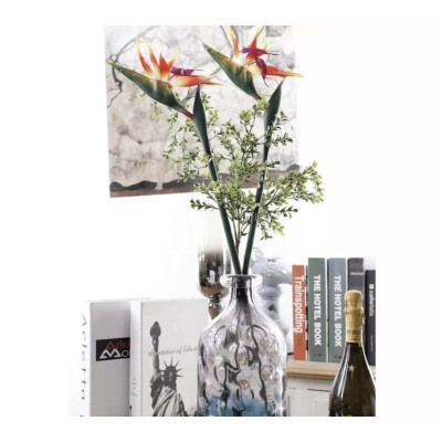 Hoa thiên điểu giả như thật cắm bình 80cm ship HOẢ TỐC HCM chuối mỏ két cao su vàng cam trang trí nhà