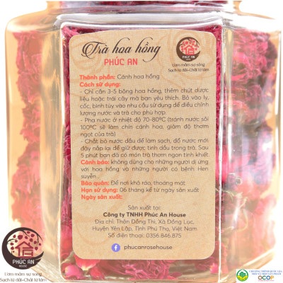 [ OCOP 3 SAO - Đặc Sản Vùng Miền ] Trà Hoa Hồng Phúc An 60gr , giúp giảm căng thẳng, bí quyết khỏe đẹp của các quý cô - Phúc An House