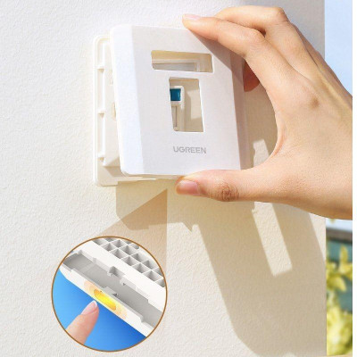 Ugreen UG80180NW144TK mặt nạ mạng âm tường màu trắng LAN 1 cổng RJ45 hình vuông 86 mm x 86 mm - HÀNG CHÍNH HÃNG