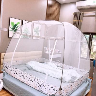 Màn chụp cao cấp Mộc Miên đỉnh rộng Mẫu Xám Khủng Long - Kích thước 1,6mx2m - 2 cửa ( Hà Nội )