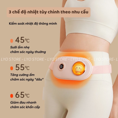 ￼Đai massage giảm đau bụng kinh, máy chườm ấm bụng cho phụ nữ 6 mức độ nóng giảm đau lưng làm tử cung khi đến kì