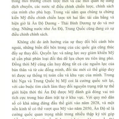 Hợp Tác An Ninh Của Mỹ Với Ấn Độ Trong Bối Cảnh Mới (Sách chuyên khảo)