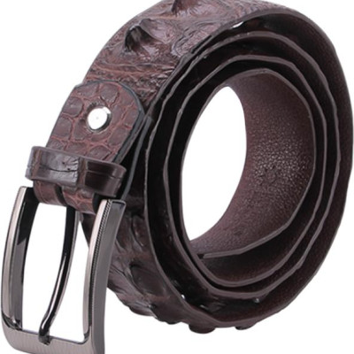 Thắt Lưng Nam Da Cá Sấu Nguyên Con Đầu Kim Bát Gài Huy Hoàng HT4763 - Nâu Đất