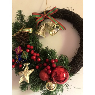 Vòng nguyệt quế - đường kính 25cm đến 30cm - Cây giả, hoa lụa Decor trang trí nhà cửa