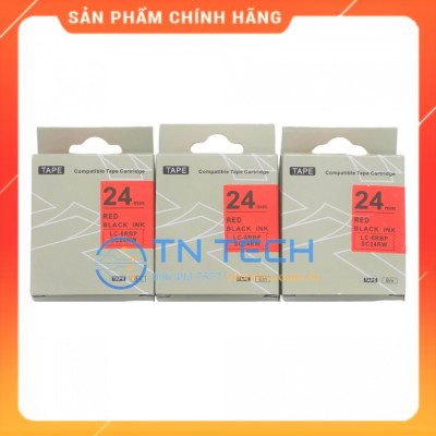 Nhãn in TEPRA - EPSON LC-6RBP (SC24RW) – Chữ đen nền đỏ 24MM X 8M  - Dùng cho máy in nhãn TEPRA - EPSON [Hàng nhập khẩu]