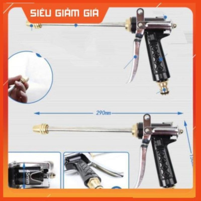 Bộ dây vòi xịt nước rửa xe, tưới cây . tăng áp 3 lần, loại 20m 206318 đầu đồng,cút,nối đen+ tặng đai