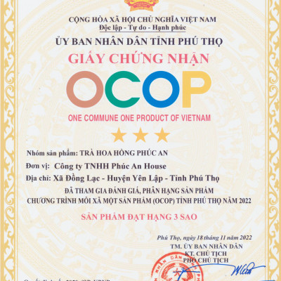 [ OCOP 3 SAO - Đặc Sản Vùng Miền ] Trà Hoa Hồng Phúc An 60gr , giúp giảm căng thẳng, bí quyết khỏe đẹp của các quý cô - Phúc An House