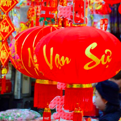 Đèn lồng trang trí ngày Tết - Size từ 30cm đến 50cm - Cây giả, hoa lụa Decor trang trí nhà cửa