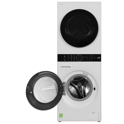 Tháp giặt sấy LG WashTower Inverter giặt 14 kg - sấy 10 kg WT1410NHE - Hàng Chính Hãng