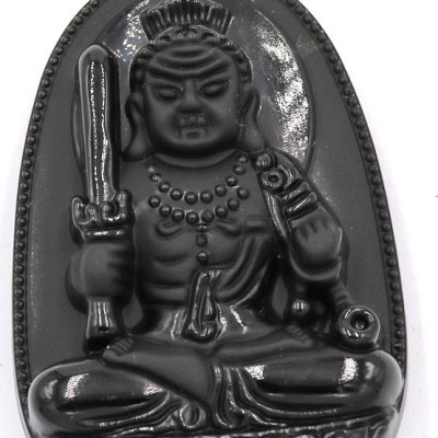 Mặt dây chuyền Bất động Minh Vương đen 6 cm