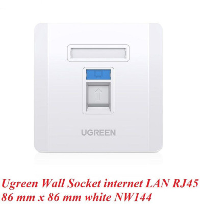 Ugreen UG80180NW144TK mặt nạ mạng âm tường màu trắng LAN 1 cổng RJ45 hình vuông 86 mm x 86 mm - HÀNG CHÍNH HÃNG