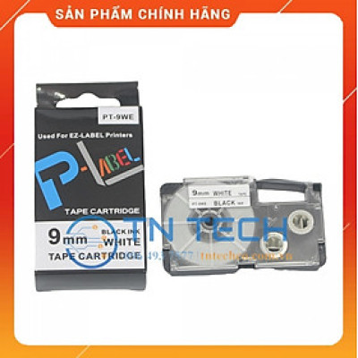 Nhãn in CASIO PT-9WE - Chữ đen nền trắng 9MM x 8M - Dùng cho máy in nhãn CASIO [Hàng nhập khẩu]