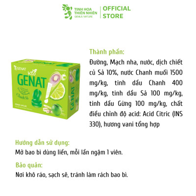 Combo 3 hộp 100 viên - Kẹo thảo mộc Gezcol - Kẹo Genat Gừng - Kẹo ngậm Chanh sả - Genat - Tinh hoa thiên nhiên