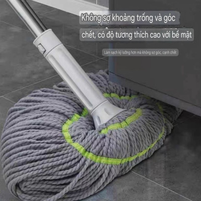 CÂY LAU SỢI VẮT TRỢ LỰC TỰ HÃM THÔNG MINH CÂY LAU MOP SỢI LAU SIÊU THẤM MỀN MẠI VÀ BỀN KHÁNG KHUẨN HÀNG XUẤT KHẨU CAO CẤP - MHW007K65QN