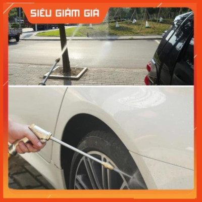Bộ dây vòi xịt nước rửa xe, tưới cây . tăng áp 3 lần, loại 15m 206701-3 đầu đồng,cút đồng,+ tặng đai