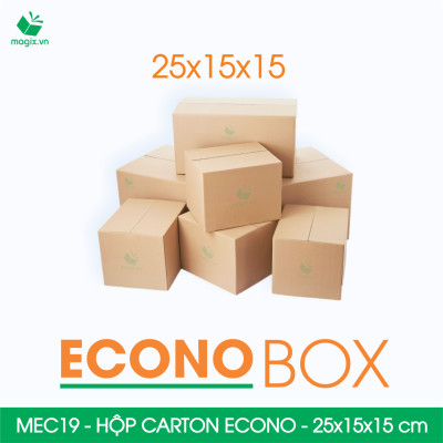 MEC19 - 25x15x15 cm - Combo 20 thùng hộp carton trơn siêu tiết kiệm ECONO