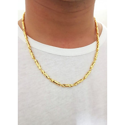 Dây chuyền nam mạ Vàng 24k đốt trúc tròn D16