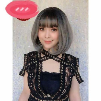 Tóc giả cúp vic nhuộm chân đen - tặng lưới chùm tóc- hình thật