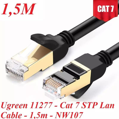 Ugreen UG11277NW107TK 1.5M màu Đen Cáp mạng LAN CAT7 STP chống nhiễu - HÀNG CHÍNH HÃNG