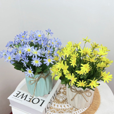 Chậu cây giả để bàn làm việc, bình hoa để bàn trang trí - Cây giả, hoa lụa trang trí nhà cửa