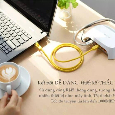 Ugreen UG11232NW103TK 3M màu Vàng Cáp mạng LAN CAT5E UPT - HÀNG CHÍNH HÃNG