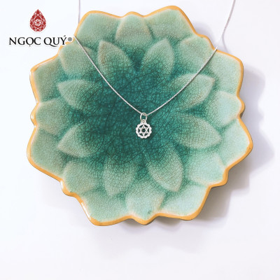 Dây chuyền bạc mặt ngôi sao trắng treo - Ngọc Quý Gemstones