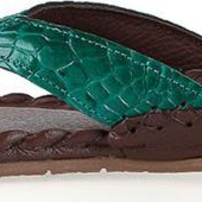 Dép nữ Huy Hoàng da cá sấu màu xanh lá HT7243