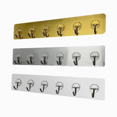 Móc dán KG025 dán dính tường, gạch ốp, dính gỗ cao cấp siêu dính 6 móc thanh kim loại - Hàng chính hãng