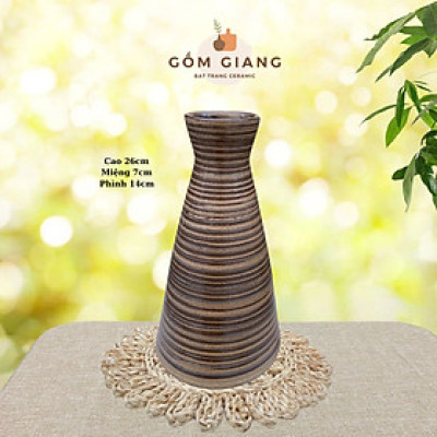 Bình hoa lọ hoa men mộc gốm sứ Bát Tràng