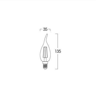 BÓNG ĐÈN LUMAX#FILAMENT C30L-300LM/827/3W/E14