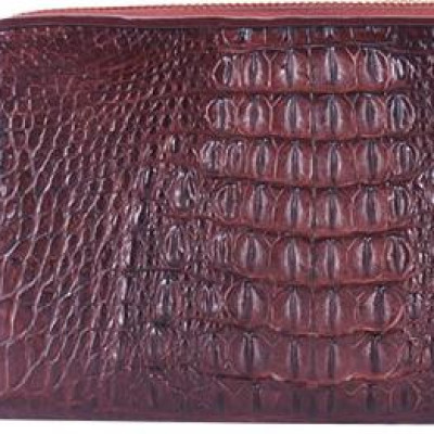 Ví Nữ Da Cá Sấu Nhiều Ngăn Huy Hoàng HT3270 (11 x 22 cm) - Nâu Đất