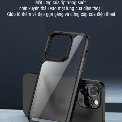 Ốp lưng trong viền tím dành cho iPhone 14 Pro Max / 14 / 14 Max / 14 Pro - Hàng chính hãng