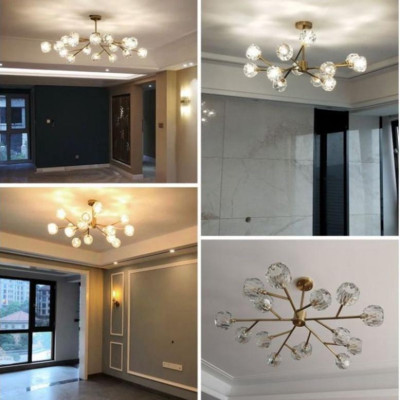 Ảnh thật - Đèn chùm Ca Sỹ Pha Lê tô điểm thiết kế bên trong hiện đại, đèn thả trần phale D990/15 +18 tay, khuyến mại bón