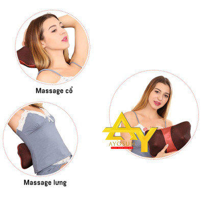 ￼CHÍNH HÃNG-BH 5 NĂM  Gối massage hồng ngoại chính hãng Ayosun Hàn Quốc