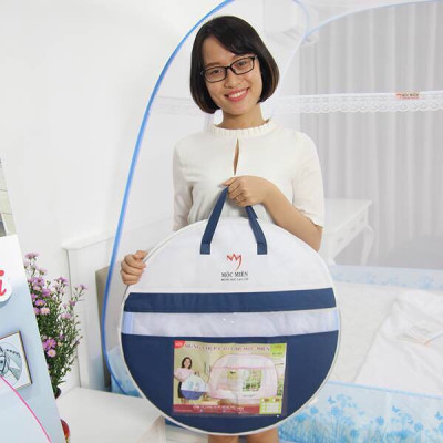 Màn Chụp , Mùng Chụp Đỉnh Rộng Cao Cấp Mộc Miên - Mẫu Xám Khủng Long 2 Cửa ( Hà Nội )