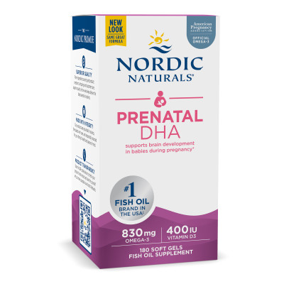 Nordic Naturals Prenatal DHA 180 viên nang mềm, Axit béo Omega + Vitamin D 400 IU, Hỗ trợ thai kì và thai nhi phát triển - Hàng Chính Hãng