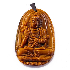 [Tuổi Ngọ] Mặt Dây Chuyền Phật Đại Thế Chí Bồ Tát Đá Mắt Hổ Size Nhỏ 3.6cm & Size Lớn 5cm - Tặng Kèm Móc Inox - Phong Thủy 868 - May Mắn - Bình An