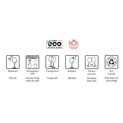 Ly Rượu Vang Thuỷ Tinh Pha Lê Ý RCR - Laurus Goblet 230ml