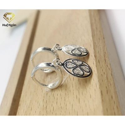 Bông tai bạc Ý 925 Huệ Ngân - Cỏ 4 lá may mắn RYE140459