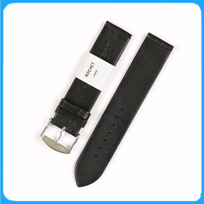 Dây Da Đồng Hồ ZRC Pháp Dòng TRENDY Da Cừu Đen Phẳng Mỏng