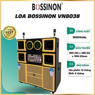 Loa tủ gập 4 tấc đôi Bossinon VN8038 - _Kích thước full: 960(W) x 480 (D) x 1100 (H)mm _Kích thước khi gập lại: 960(W) x 480 (D) x 810 (H)mm _Công suất: 1500Watts _ Bình : 20AH- Hàng Chính Hãng