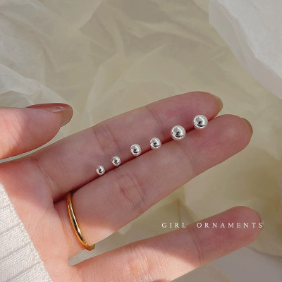 Khuyên Tai Bạc Ta Tròn Chốt Bấm Cá Tính Bạc Hiểu Minh HT385